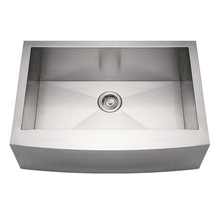 Whitehaus SS Commercial Sgl Bowl Sink W/ An Arched Front Apron, SS WHNCMAP3021